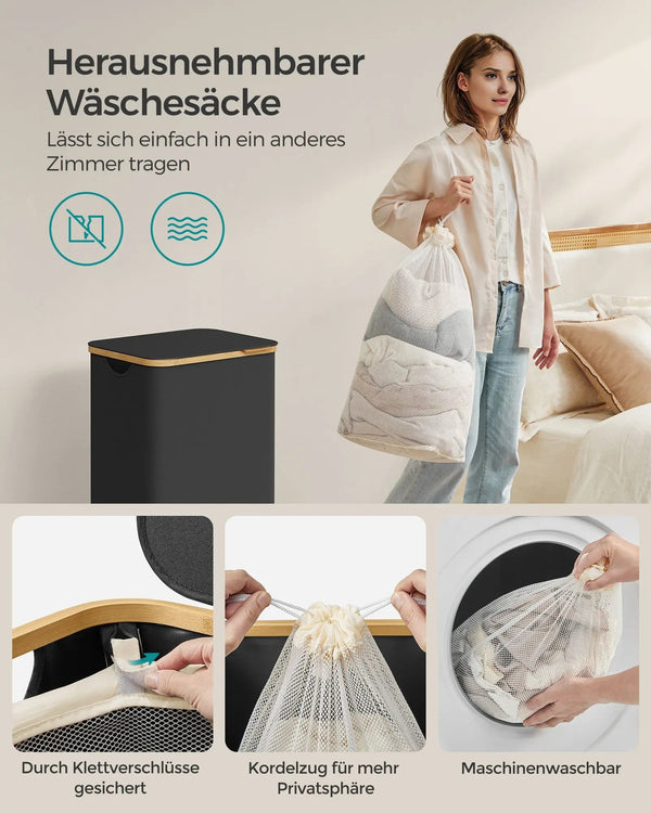 Eleganter Wäschekorb mit Deckel MySalvora