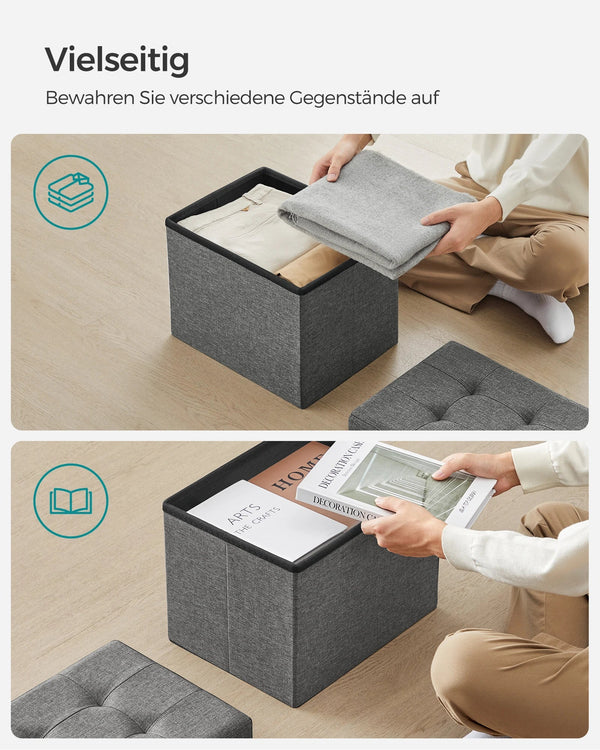 Klappbarer Sitzwürfel mit Stauraum