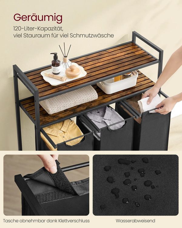Schicker Wäschekorb mit Regalen MySalvora