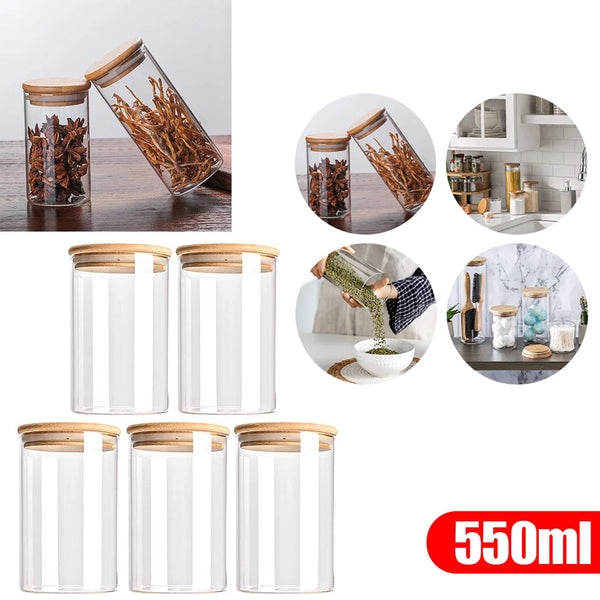 Bamboo Lid Glass Storage Jars MySalvora