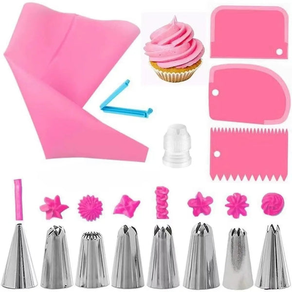 40-tlg. Silikon-Spritzbeutel-Set mit Edelstahldüsen MySalvora
