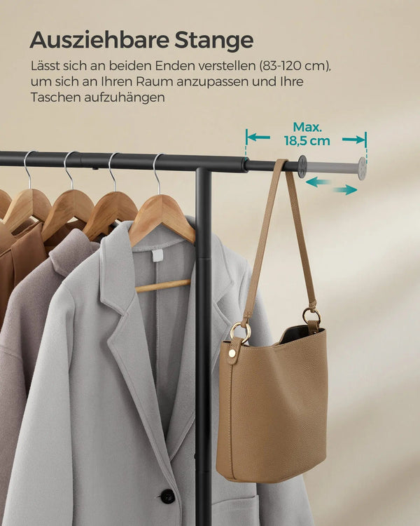 Flexibler Kleiderständer auf Rollen MySalvora