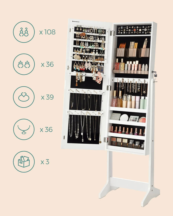 Stilvoller Schmuckschrank mit Spiegel MySalvora