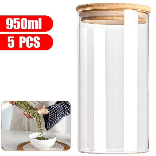 Bamboo Lid Glass Storage Jars MySalvora