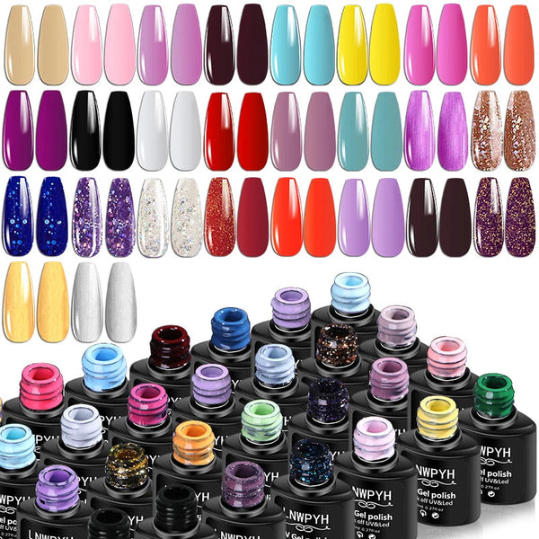 26 Farben Gel-Nagellack-Set, UV/LED, mit Base & Top Coat MySalvora