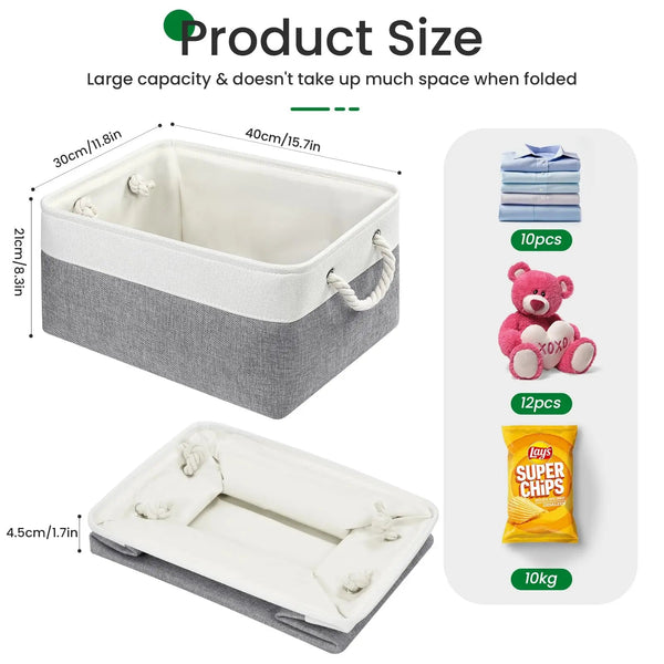 3 Stück Praktische Stoffkörbe Set MySalvora