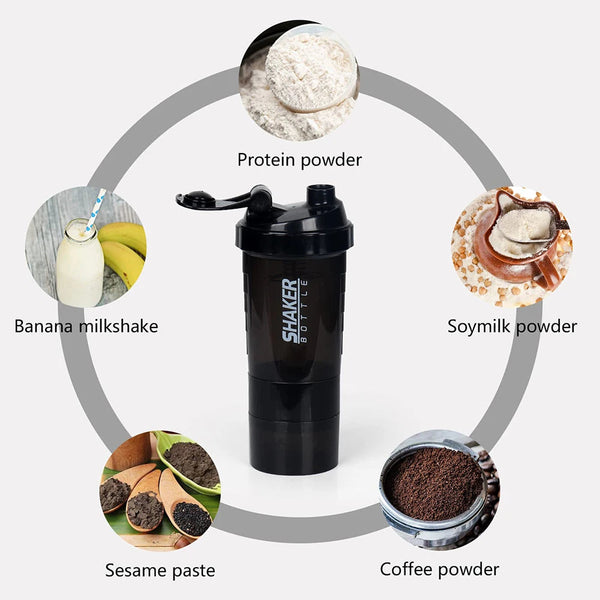 3 Layer 600 ml Praktischer Protein Shaker MySalvora