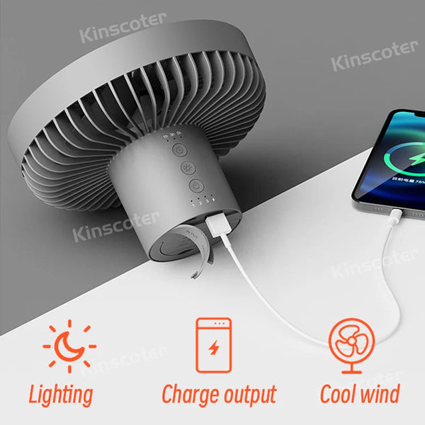 Praktischer Camping-Ventilator mit Licht