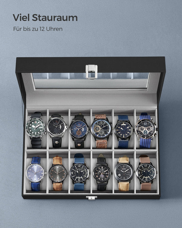 Elegante Uhrenbox mit Glasdeckel