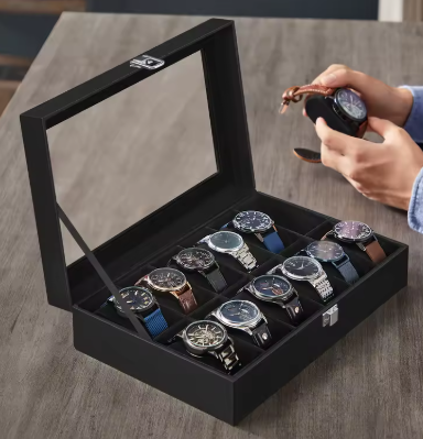 SONGMICS Uhrenbox mit 12 Fächern – Stilvoll, funktional & perfekt zum Verschenken MySalvora