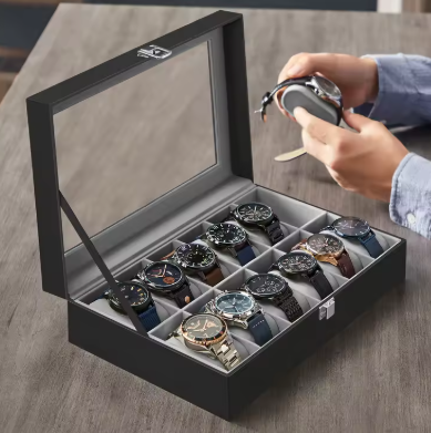 SONGMICS Uhrenbox mit 12 Fächern – Stilvoll, funktional & perfekt zum Verschenken MySalvora
