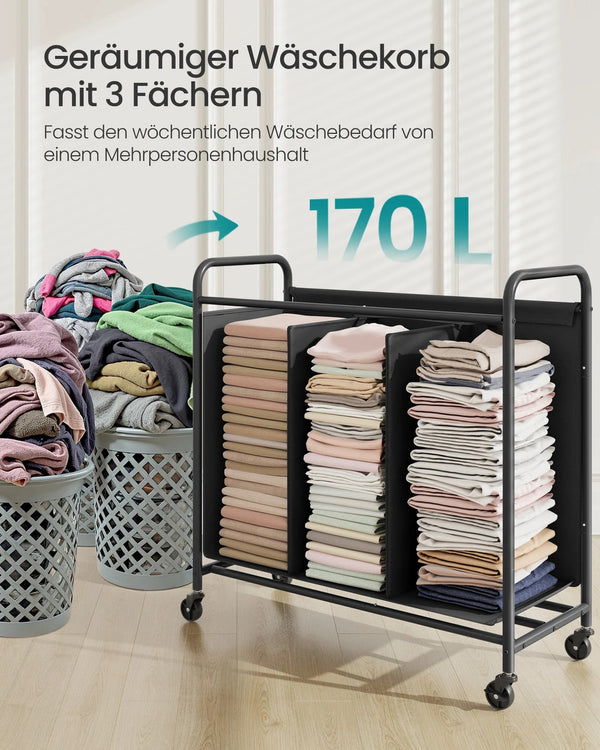 Rollbarer Wäschekorb mit Stil MySalvora