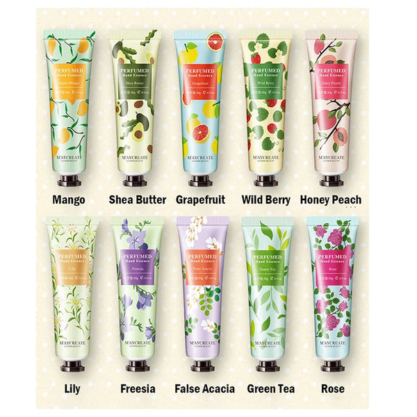 10 Stück Fruchtige Blumen-Handcreme Set (30gr/Stück) MySalvora
