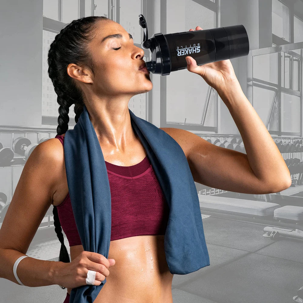 3 Layer 600 ml Praktischer Protein Shaker MySalvora
