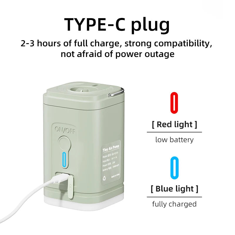 Kompakte Luftpumpe mit Licht MySalvora