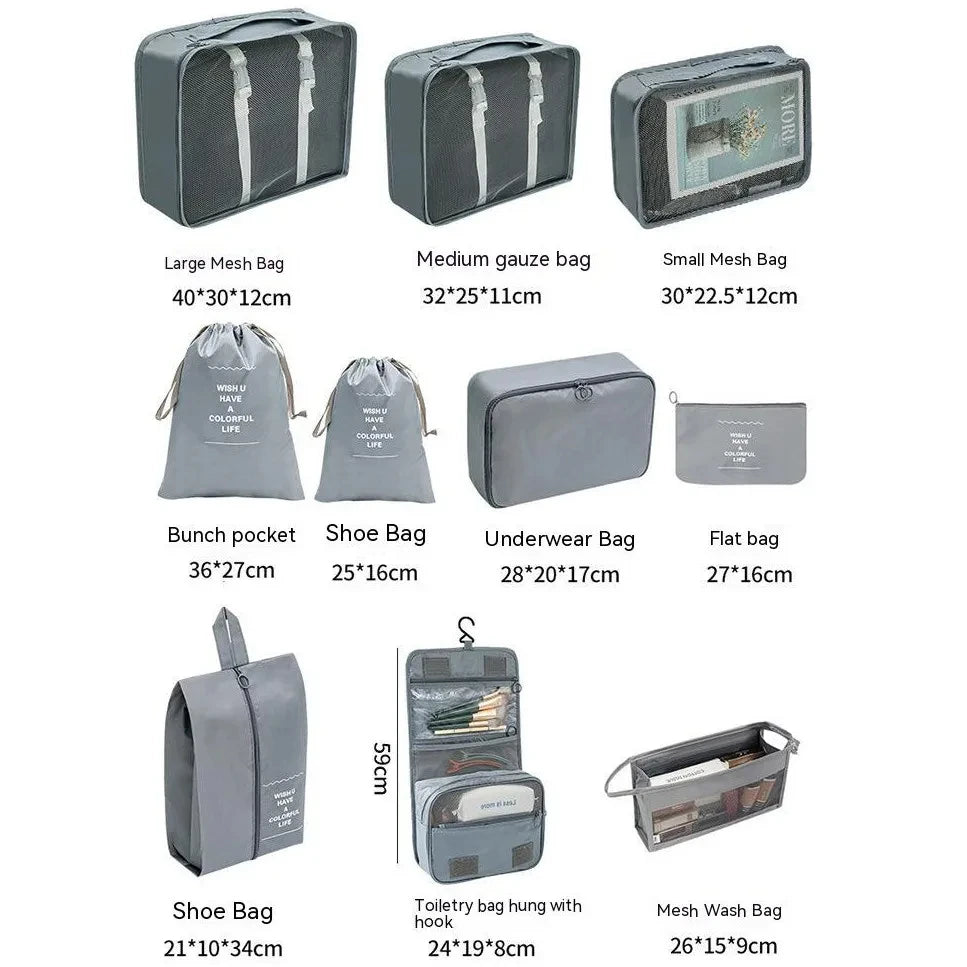 10 Stück Reise-Taschen Organizer Set MySalvora
