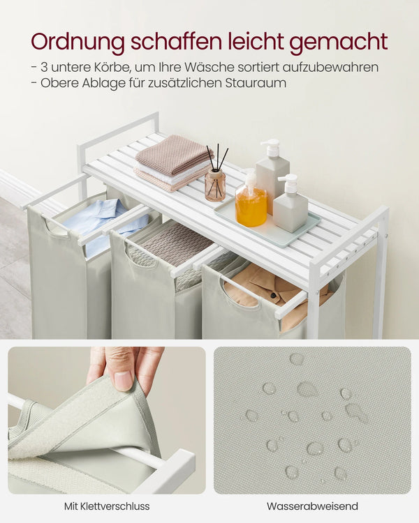 Praktischer Wäschesammler mit Stauraum