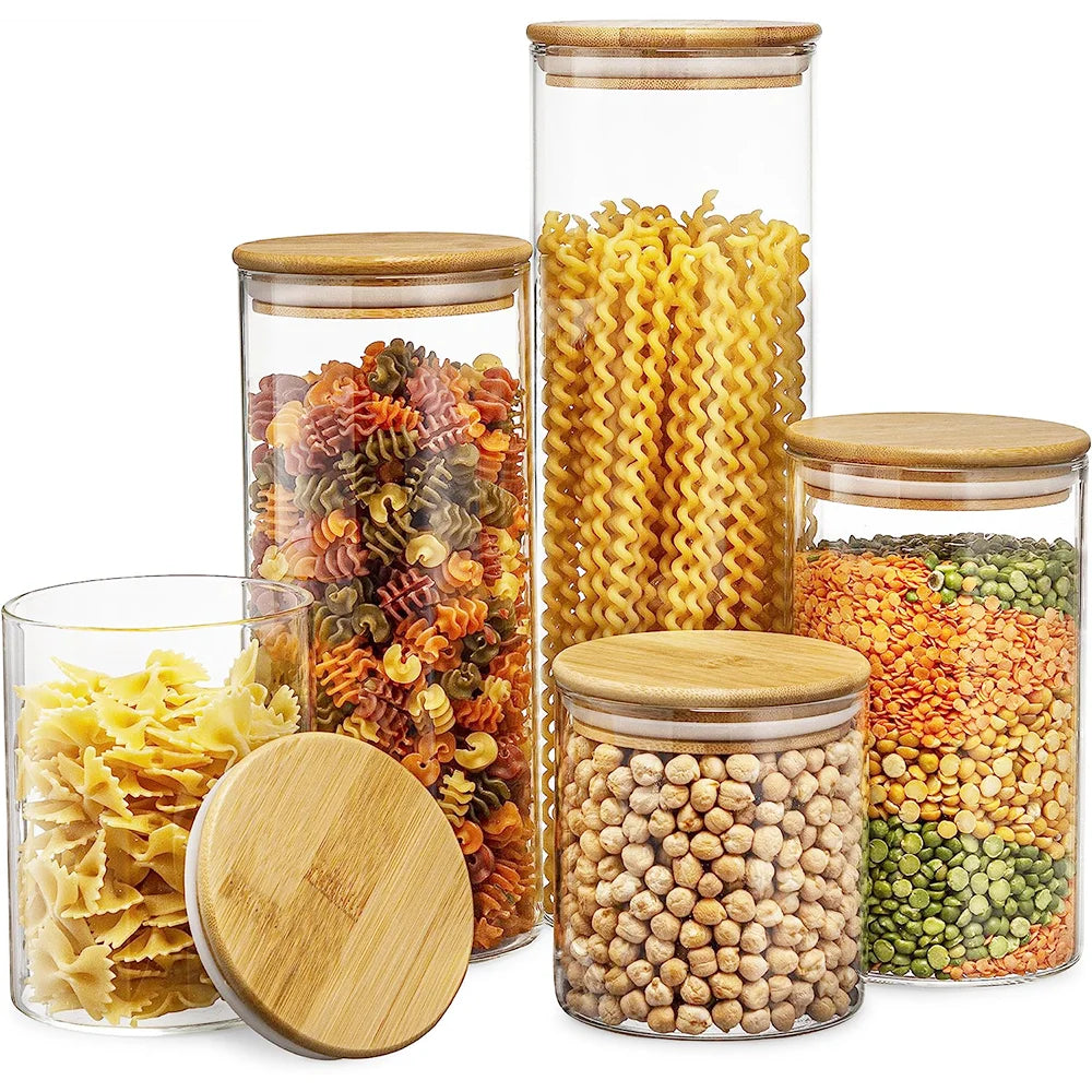 Bamboo Lid Glass Storage Jars MySalvora