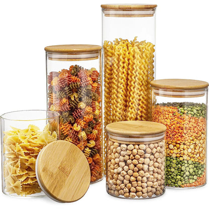 Bamboo Lid Glass Storage Jars MySalvora