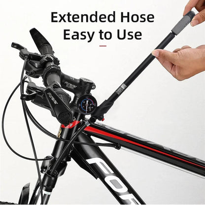 ThinkRider Kompakte Fahrradpumpe mit Manometer MySalvora