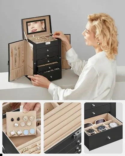 Elegante Schmuckschatulle mit Spiegel MySalvora