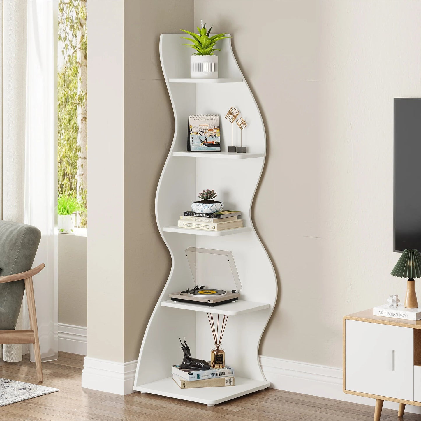 Elegantes Eckregal für Zuhause MySalvora