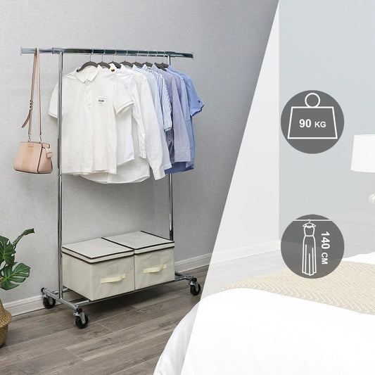 Flexibler Kleiderständer mit Rollen MySalvora