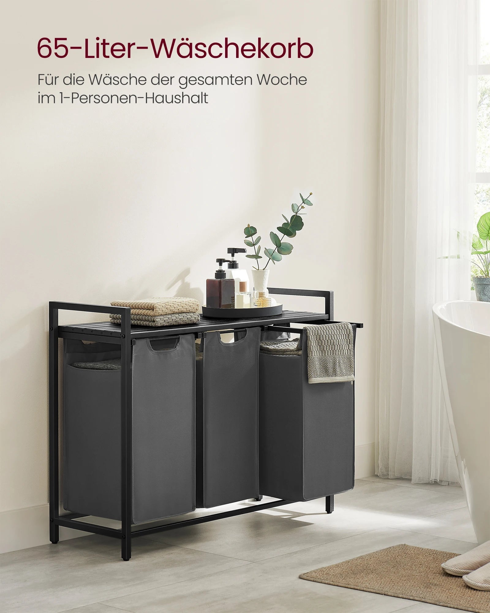 Praktischer Wäschesammler mit Stauraum MySalvora