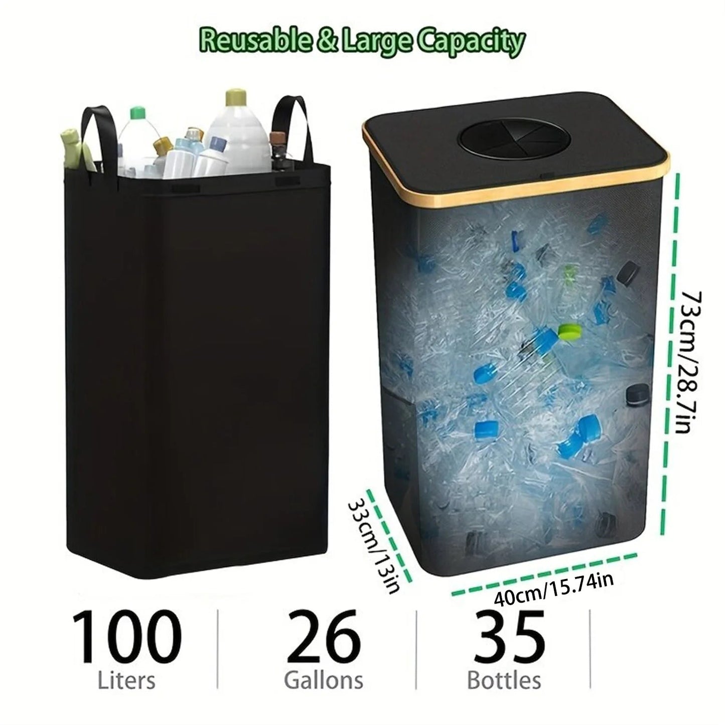 100L Praktischer Recyclingbehälter Set MySalvora