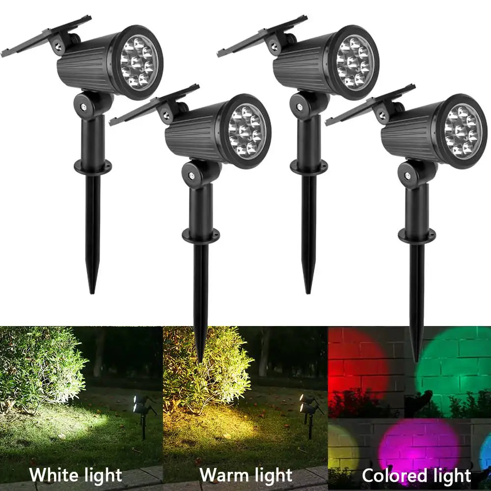 4er-Set Solar-LED-Spotlights – 9 LEDs, wasserdicht, für Garten & Wegbeleuchtung MySalvora