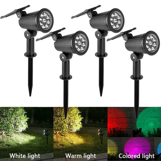 4er-Set Solar-LED-Spotlights – 9 LEDs, wasserdicht, für Garten & Wegbeleuchtung MySalvora