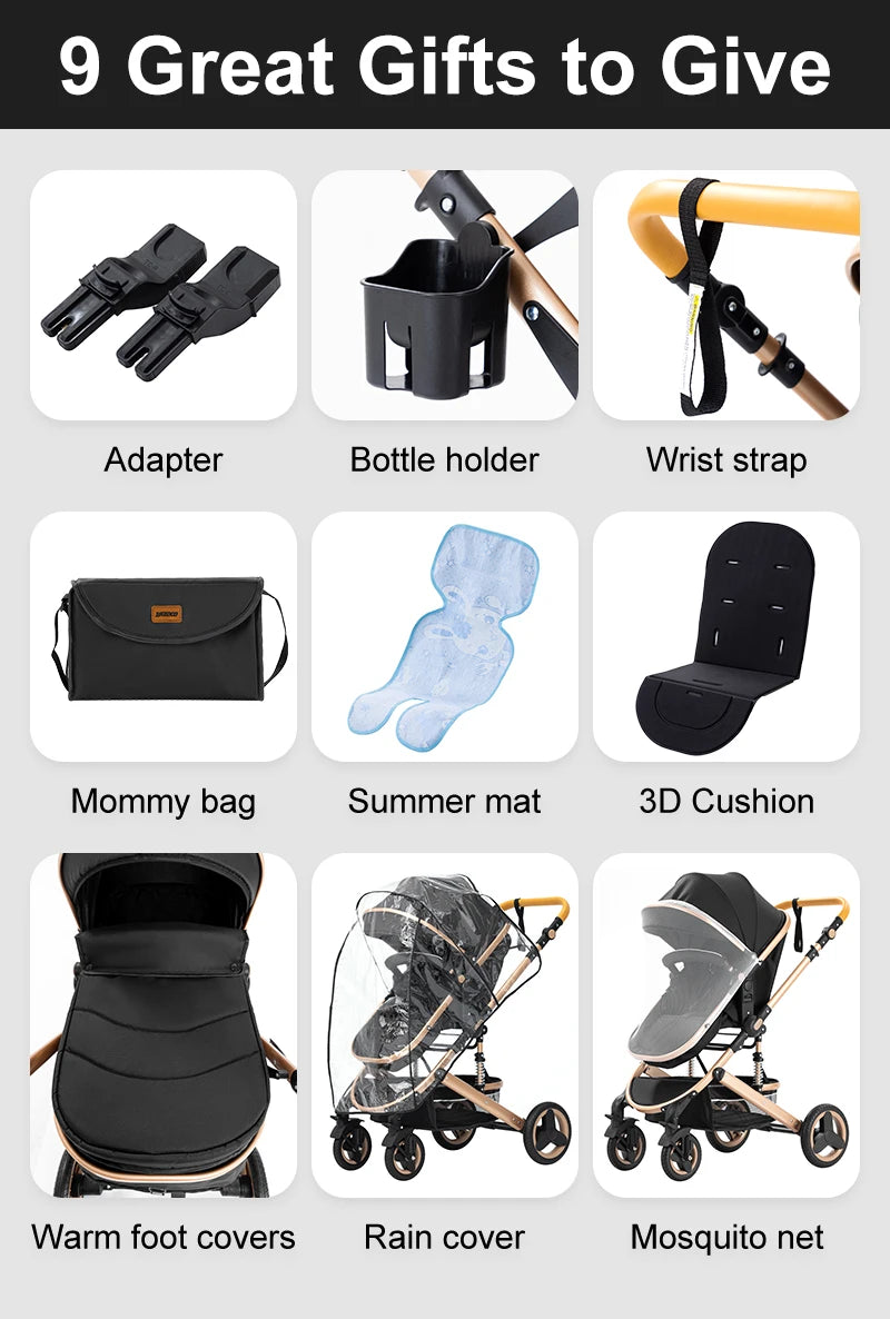 3 in 1 Luxus Kinderwagen für Reisen MySalvora