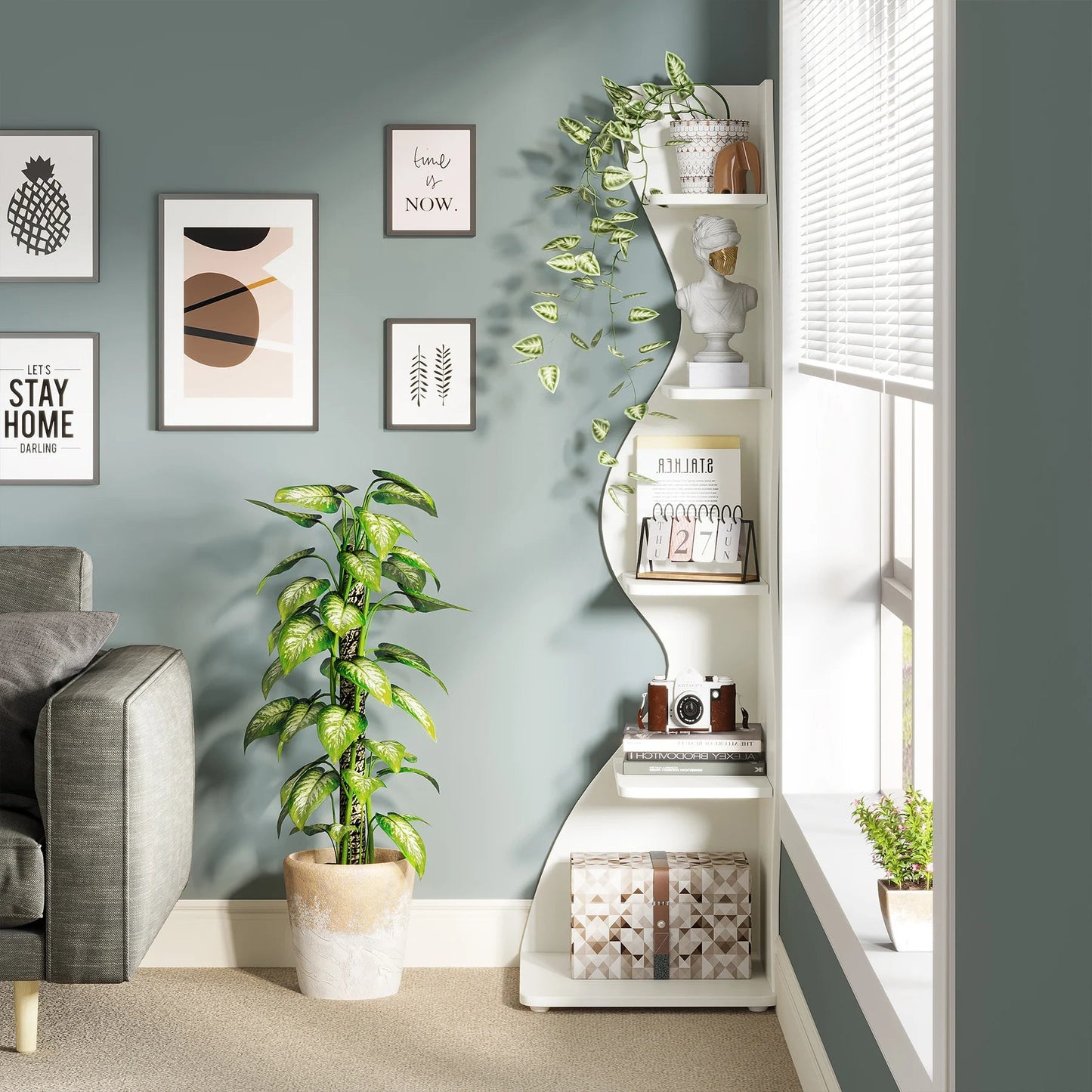 Elegantes Eckregal für Zuhause MySalvora