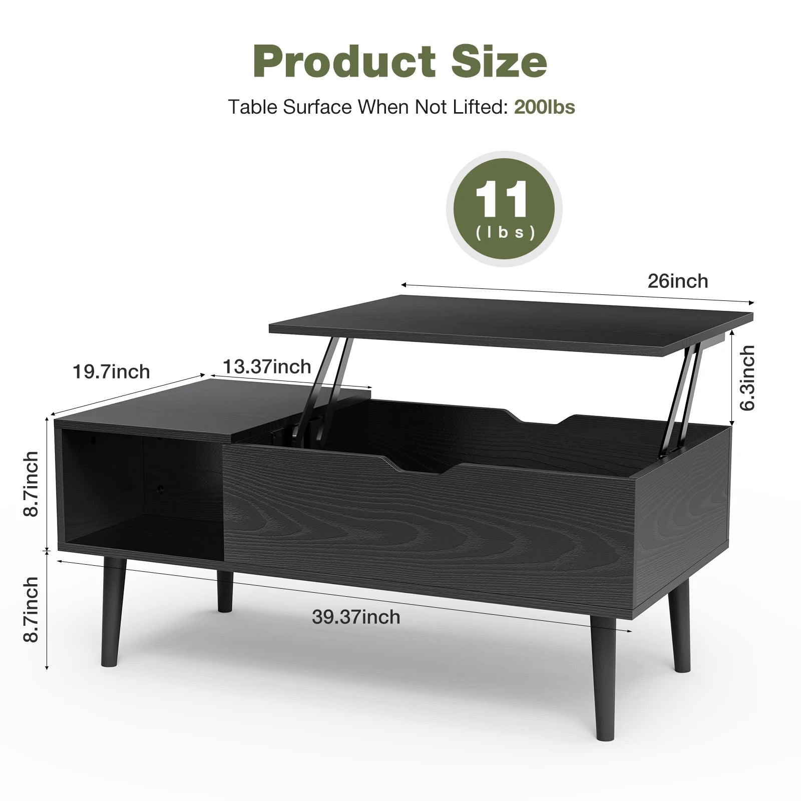 Eleganter Hebe-Couchtisch MySalvora