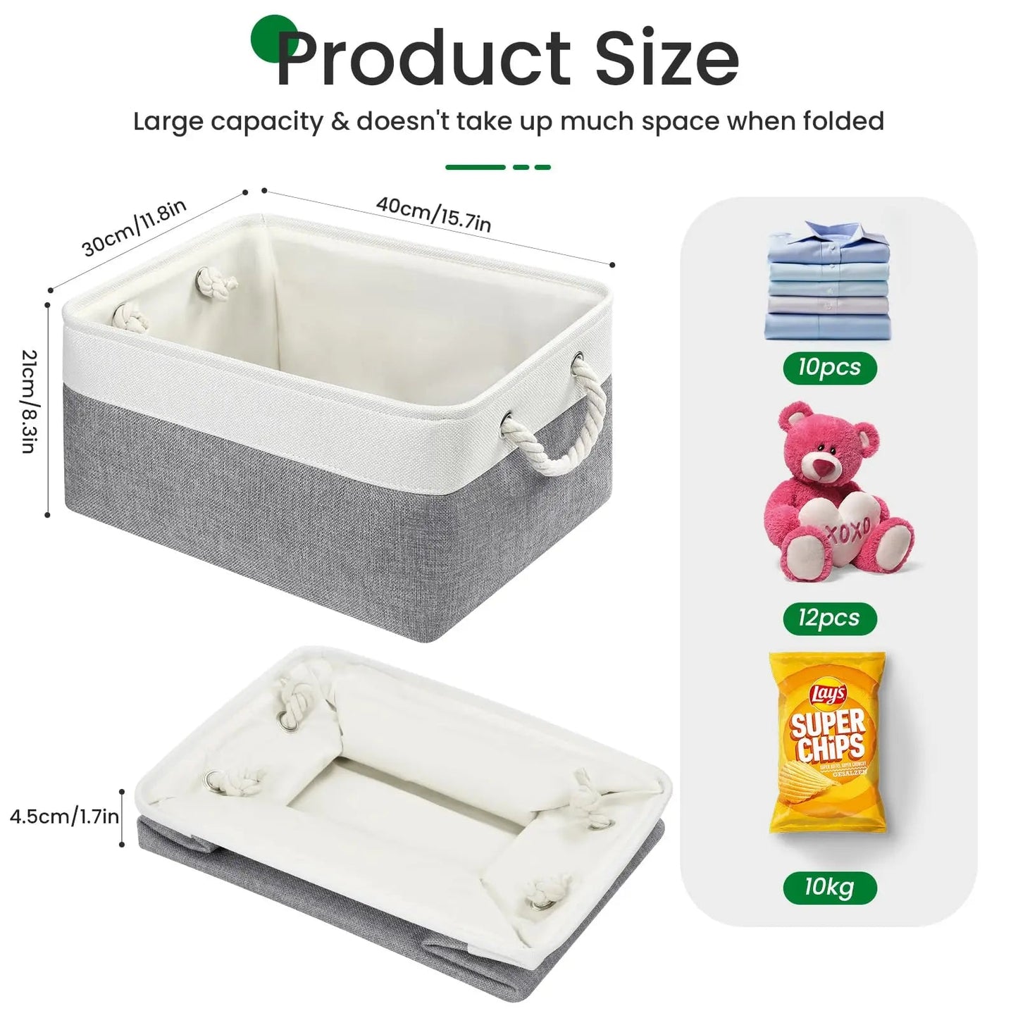 3 Stück Praktische Stoffkörbe Set MySalvora