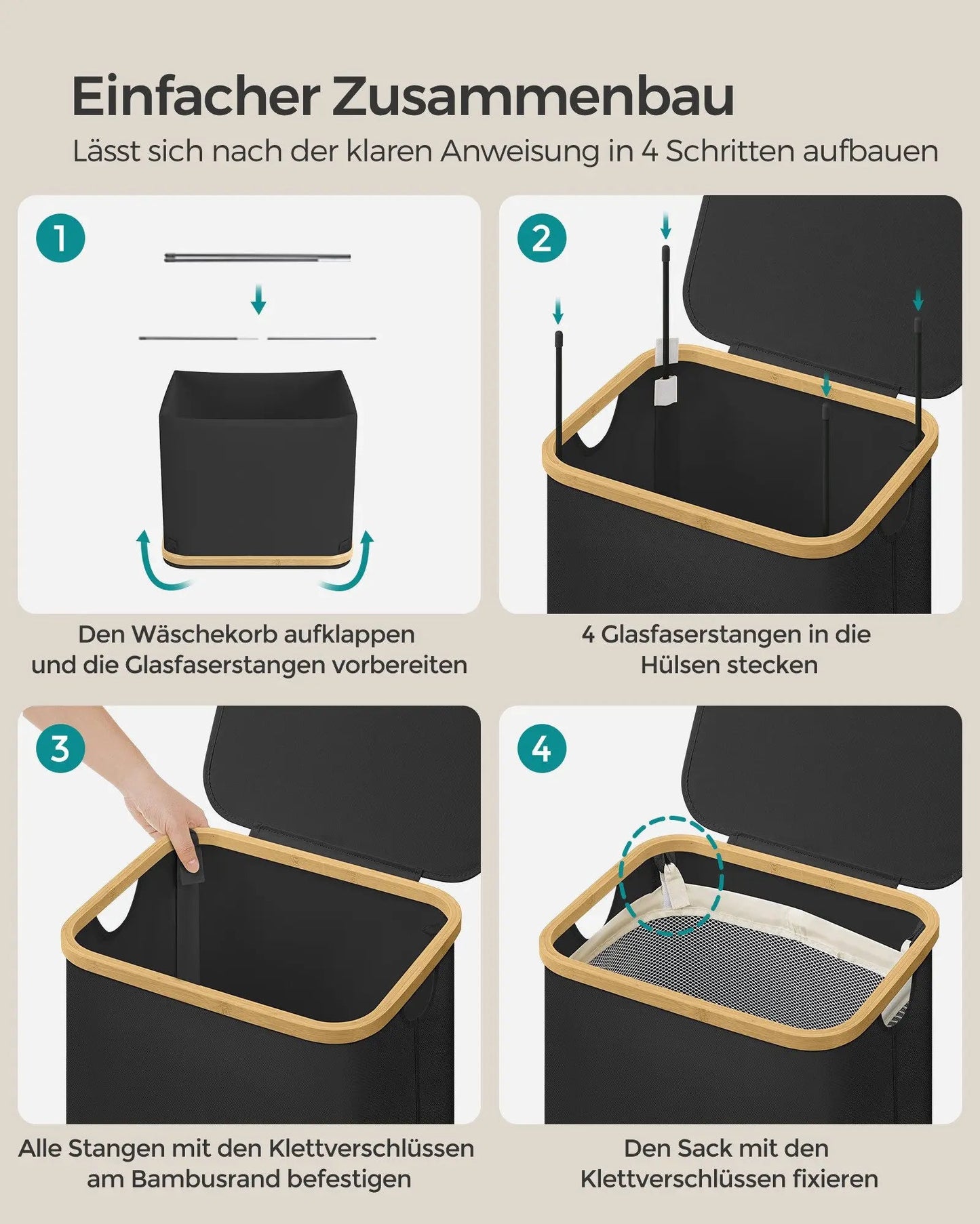 Eleganter Wäschekorb mit Deckel MySalvora