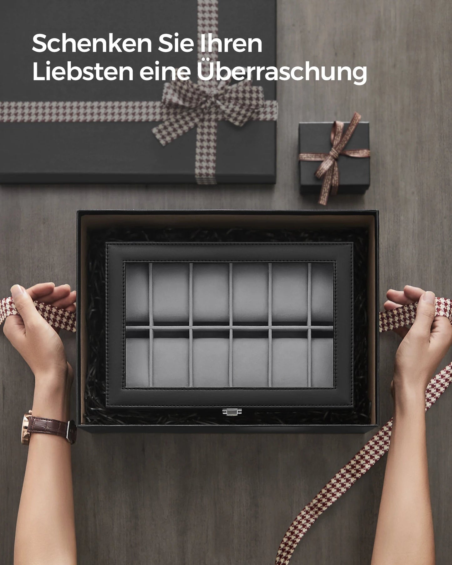 Elegante Uhrenbox mit Glasdeckel MySalvora