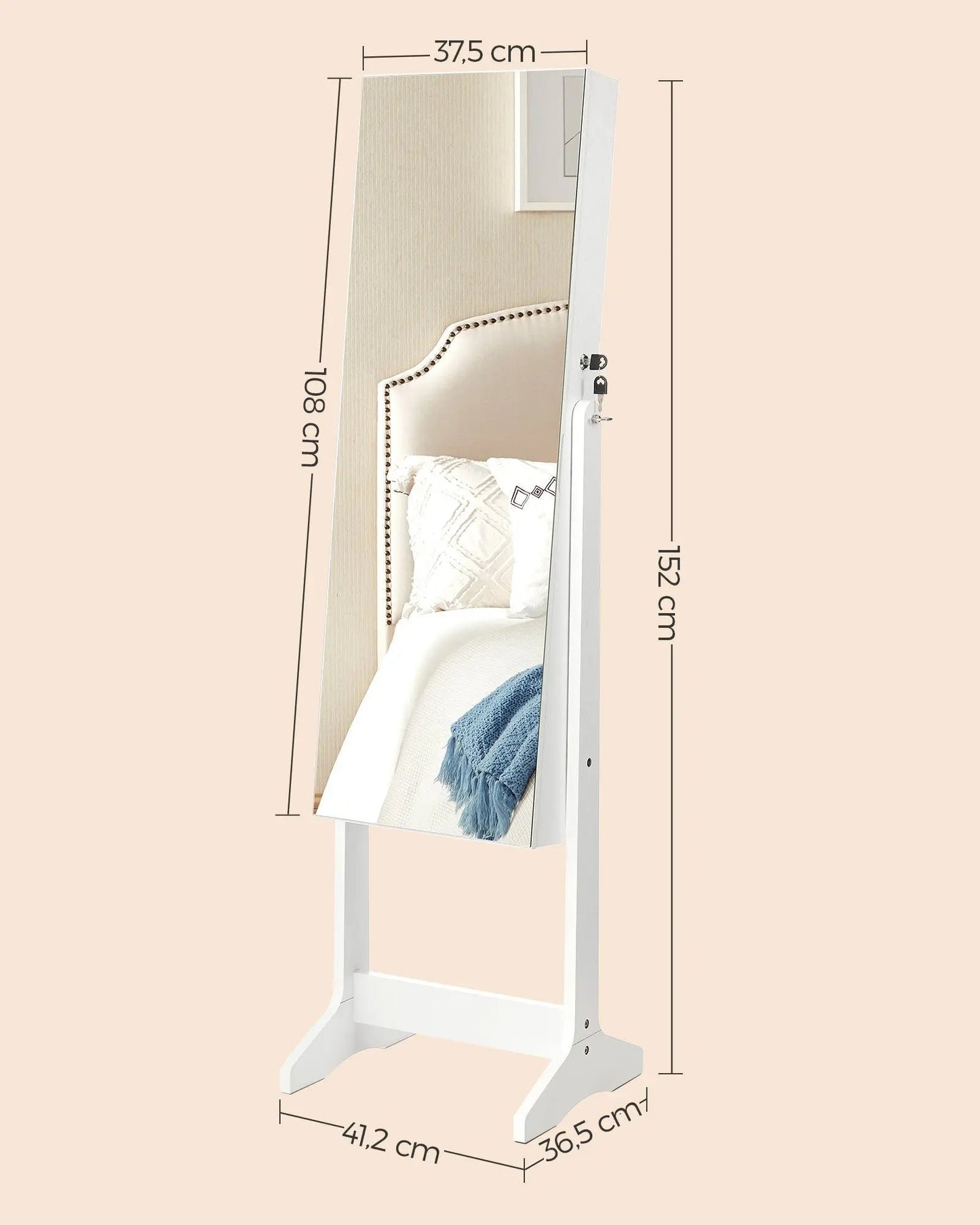 Stilvoller Schmuckschrank mit Spiegel MySalvora