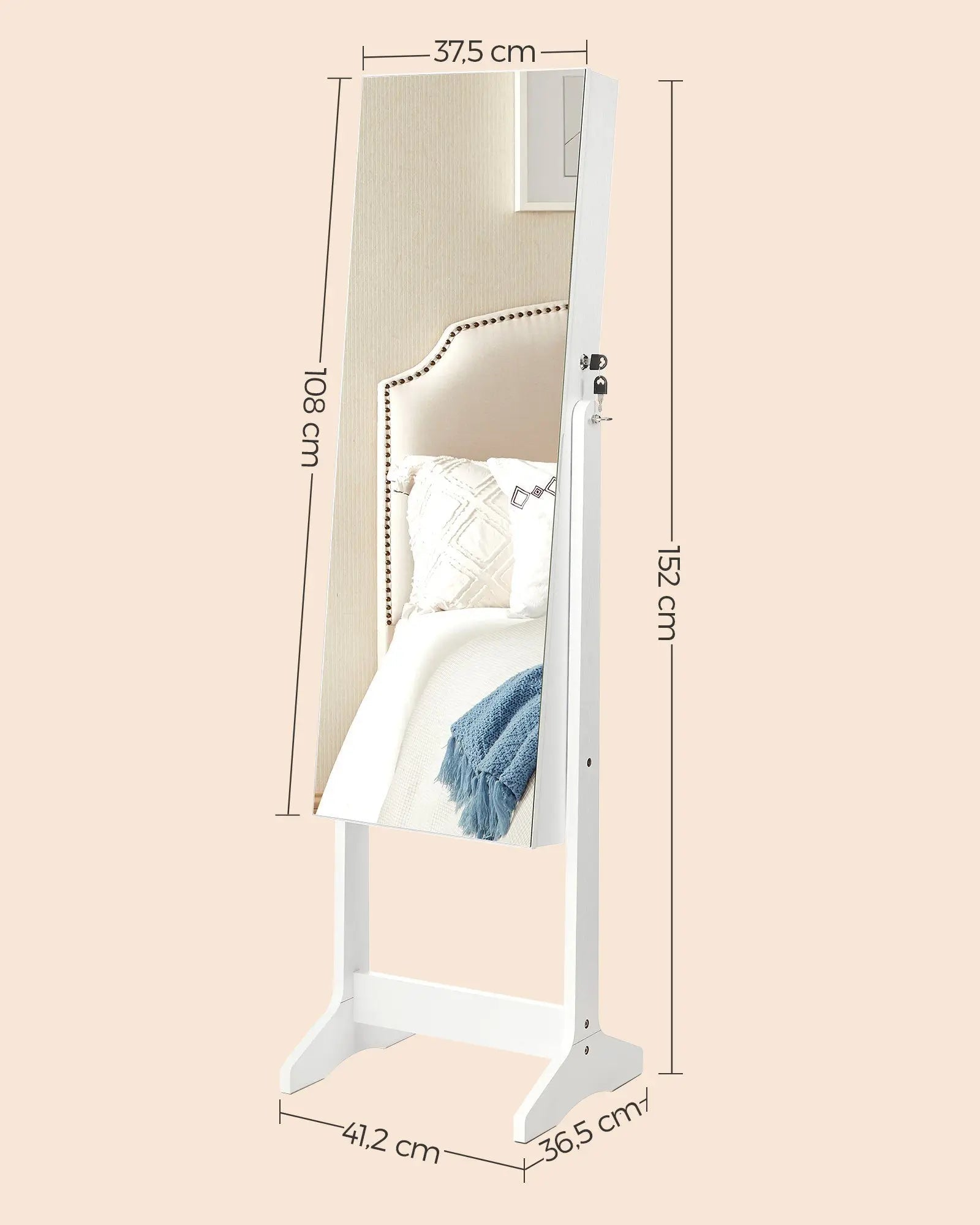 Stilvoller Schmuckschrank mit Spiegel MySalvora