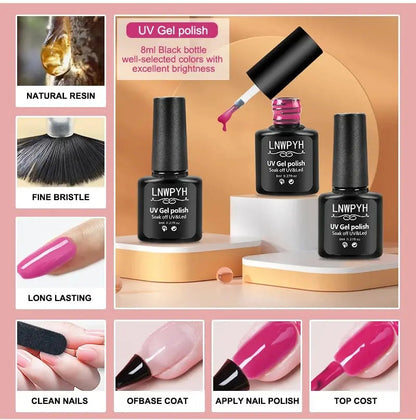26 Farben Gel-Nagellack-Set, UV/LED, mit Base & Top Coat MySalvora
