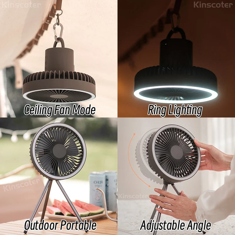 Praktischer Camping-Ventilator mit Licht MySalvora